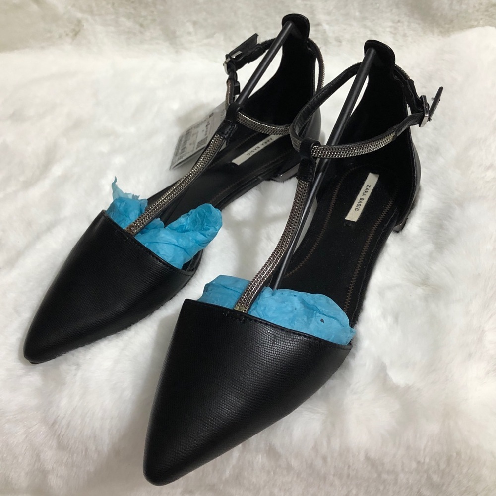 NWT ZARA D’ORSAY SHOES WITH CHAIN